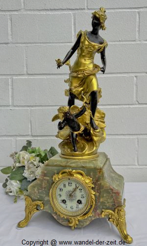 Figuren Pendule Frankreich Onyx Bronze 06