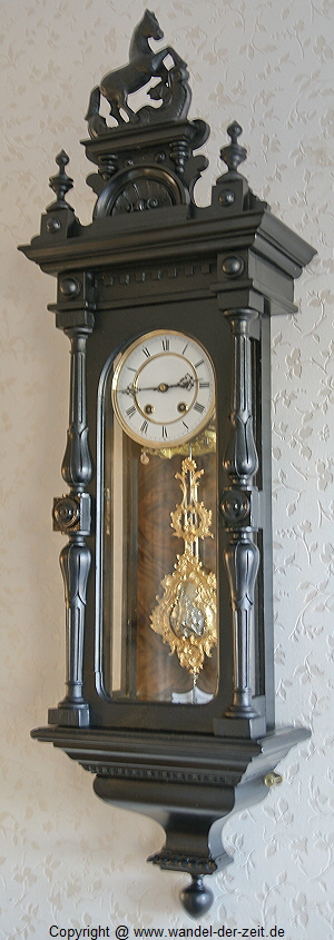 Lenzkirch Regulator schwarz mit Prunkpendel 08